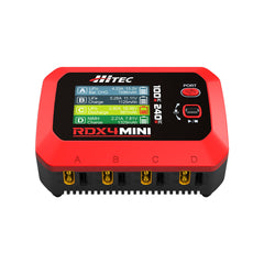 RDX4 Mini Battery Charger 4 Ports, AC 100W Shared, 60w Max, DC 240w, 1-4s Lipo,
