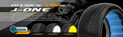 J-ONE:1/8Truggy/Dish/White Rim/Composite (Clay) Ultra Soft/Glued/Belted by Jetko