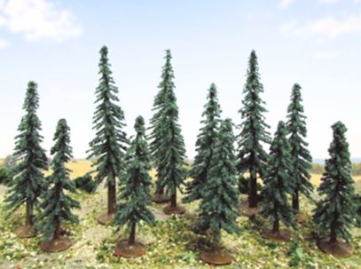 JTT 75-100mm Evergreen Trees(12)