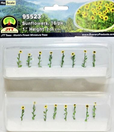 JTT HO: 25mm Sunflowers (16)