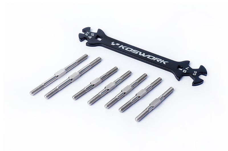 Steel Heavy Duty Turnbuckle Set (7pcs, w/wrench) Kyosho