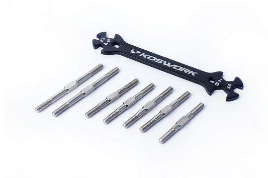 Steel Heavy Duty Turnbuckle Set (7pcs, w/wrench) Kyosho