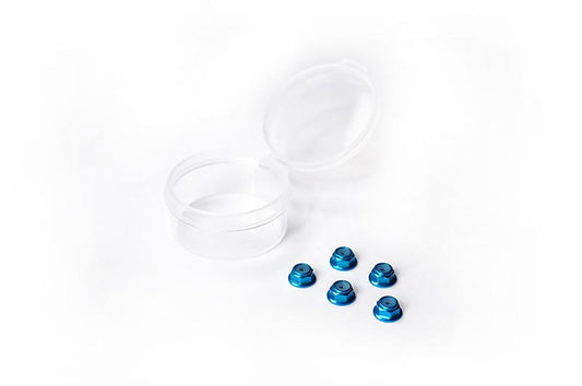 M2 Aluminum Flanged Nylon Lock Nuts Mini-Z Blue (w/container) (5) by Koswork