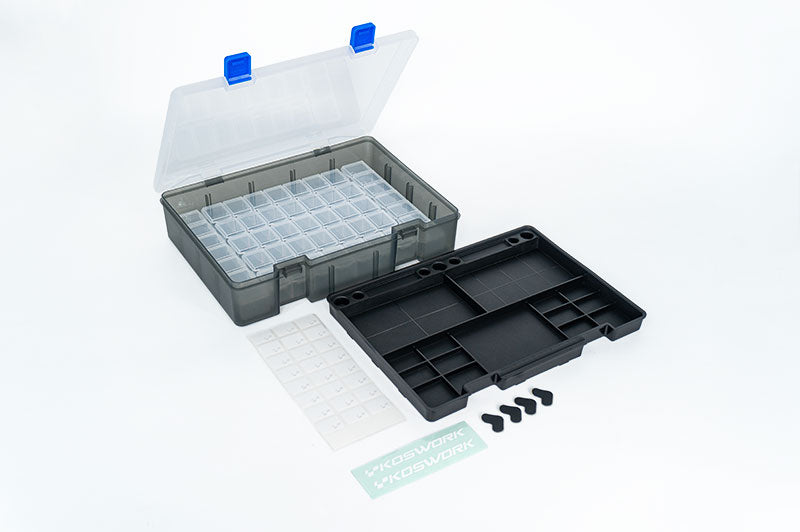 KOS32111 Tool Box + 7×7 Parts Box + KOS32101BK Black Parts Tray by Koswork