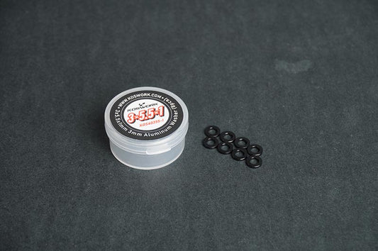 3x5.5x1mm 3mm, 1mm Thick Ball Stud Shim Aluminum Washer Black (8pcs) by Koswork