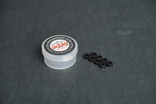 3x5.5x2mm 3mm, 2mm Thick Ball Stud Shim Aluminum Washer Black (8pcs) by Koswork