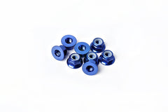 M4 Aluminum Flanged Nylon Lock Nuts Blue (w/container) (8) by Koswork