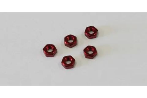 Kyosho Nut (M3x2.4)(5) Red Alum
