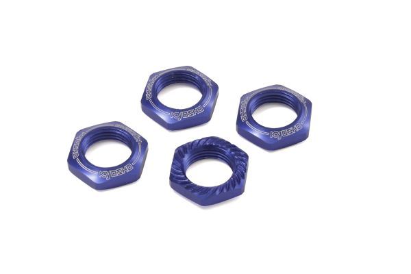 Kyosho Wheel Nut: Blue Serated (4)