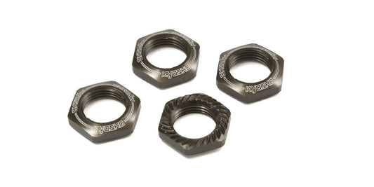 Kyosho Wheel Nut: Gunmetal Serated(4)
