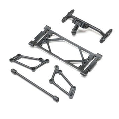 Front Wing Mount Set, Black: 22S Sprint by LOSI