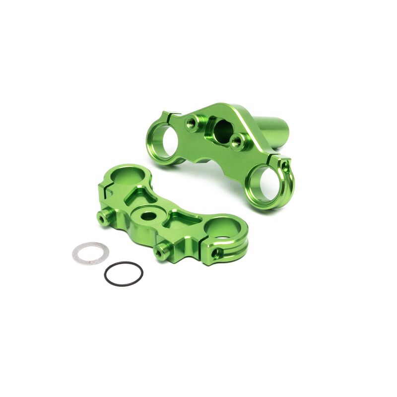 Aluminum Triple Clamp Set, Green: Promoto MX by LOSI