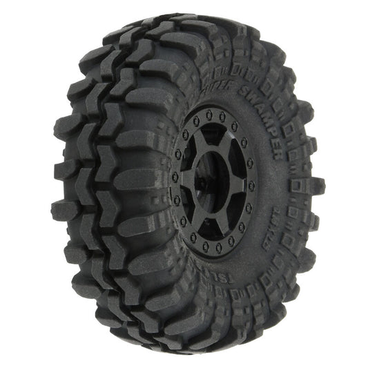 1/24 Super Swamper F/R 1.0 Tires MTD 7mm Blk (4) by Proline
