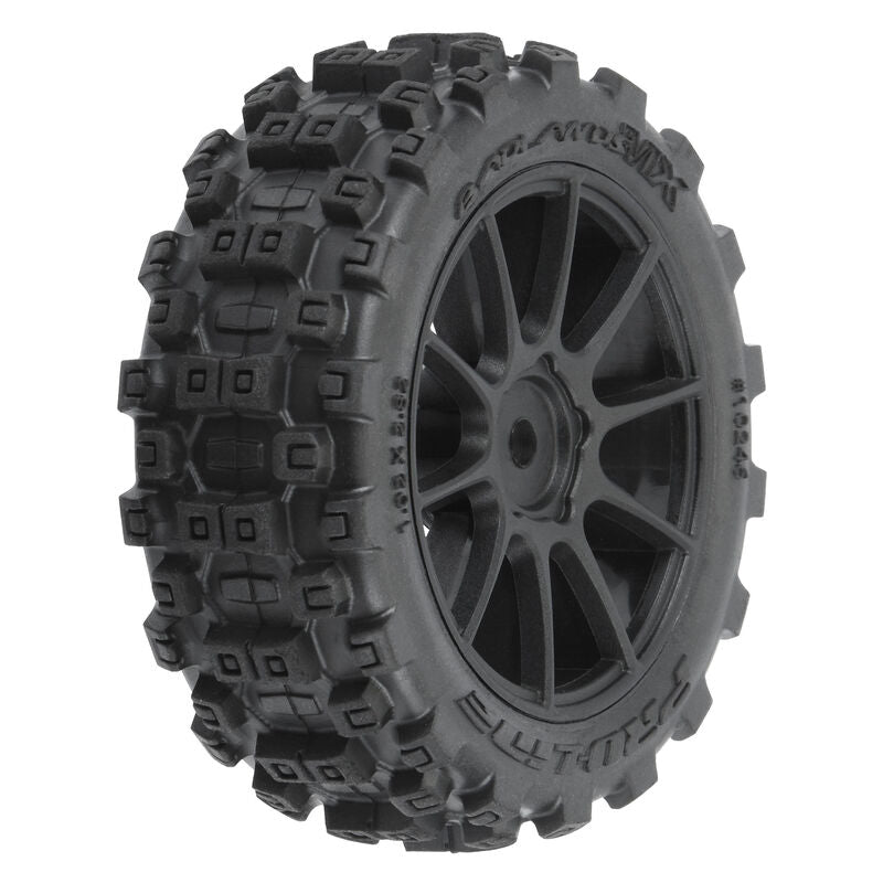 Badlands MX 1.9" All-Terrain Buggy Tires (4) Mounted on Mach-10 Black 1.9" 12mm