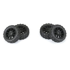 Badlands MX 1.9" All-Terrain Buggy Tires (4) Mounted on Mach-10 Black 1.9" 12mm