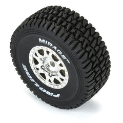 Mirage TT F/R Tires Mounted 12mm Hex Satin Silver Impulse (4) for Arrma Mojave
