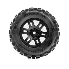 Badlands F/R Tires MTD 12mm Black Split Six (2) for ARRMA MINI KRATON