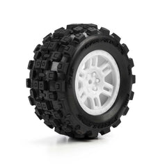 Badlands MX F/R MT Tires MTD 12mm White Split Six (2): ARRMA MINI KRATON by