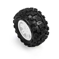 Badlands MX F/R MT Tires MTD 12mm White Split Six (2): ARRMA MINI KRATON by