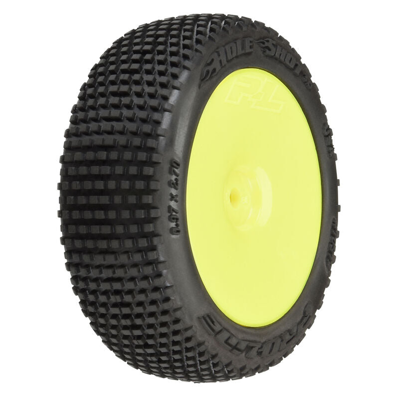 Hole Shot 3.0 Buggy Tires MTD Velocity Yellow Wheels for Arrma Typhon Grom by