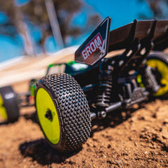 Hole Shot 3.0 Buggy Tires MTD Velocity Yellow Wheels for Arrma Typhon Grom by