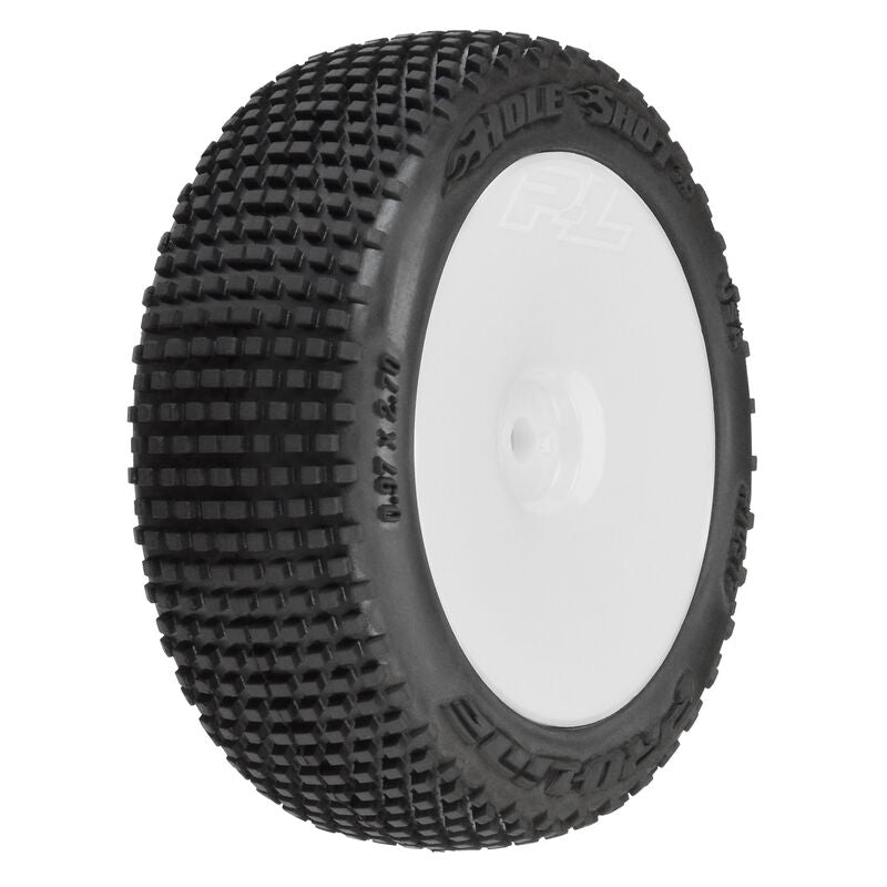 Hole Shot 3.0 Buggy Tires MTD Velocity White Wheels for Arrma Typhon Grom by