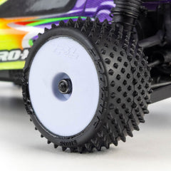 Wedge Front and Prism Rear Carpet Tires Mounted 7mm White (4): Losi Micro-B