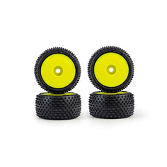 Prism F/R Carpet Tires Mounted 7mm Yellow (4): Losi Micro-T by Proline