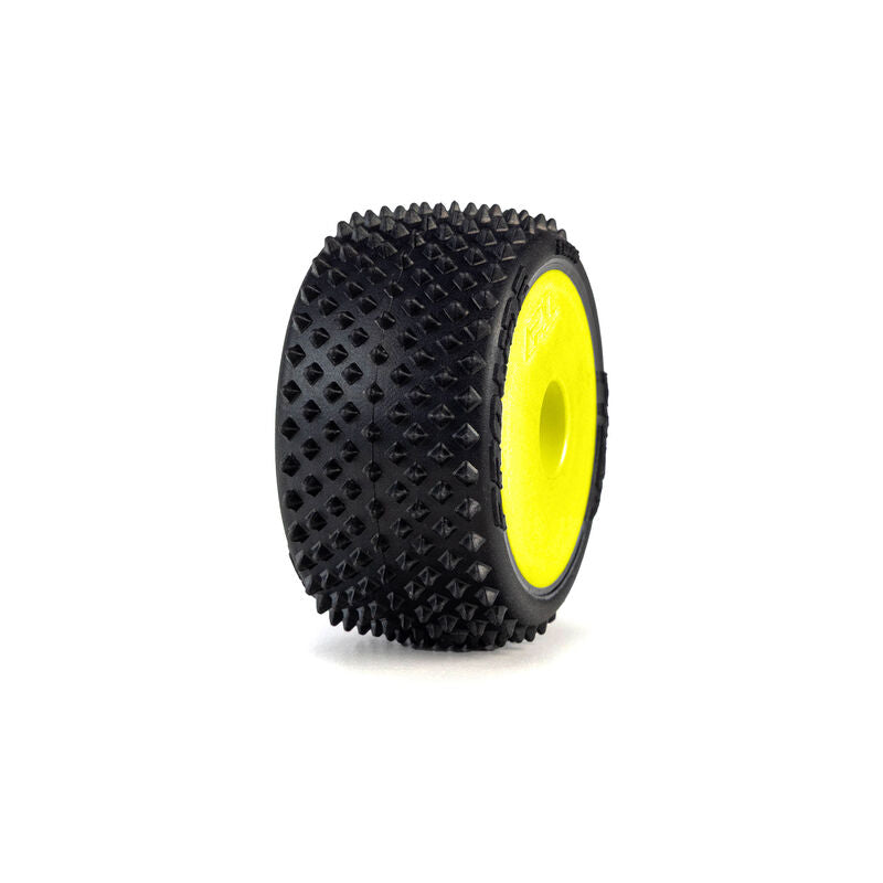 Prism F/R Carpet Tires Mounted 7mm Yellow (4): Losi Micro-T by Proline