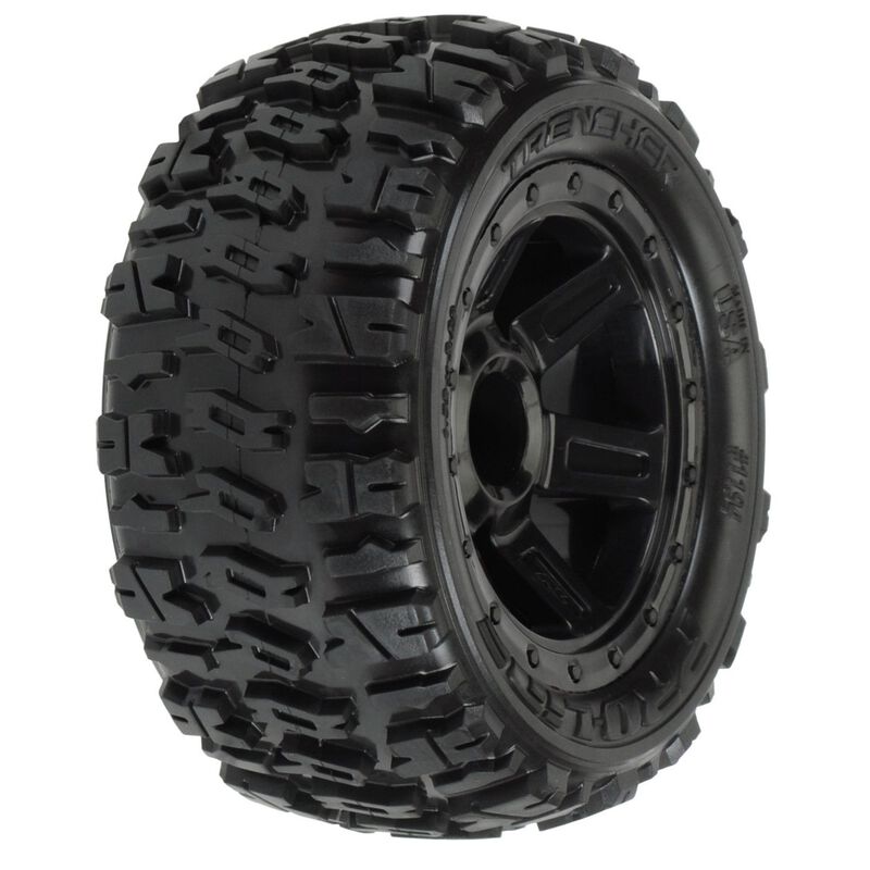 1/16 Trencher M2 Fr/Rr 2.2" Tires Mounted 12mm Blk Desperado (2) by Proline