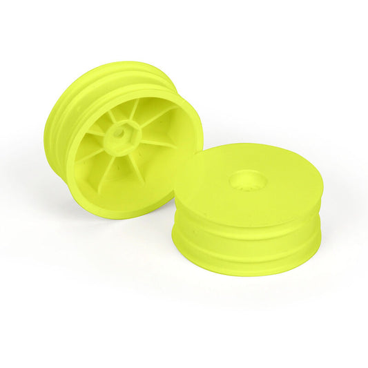 1/10 Velocity 2WD Front 2.2' 12mm Buggy Wheels (2) Yellow TLR 22X, AE, KYO by