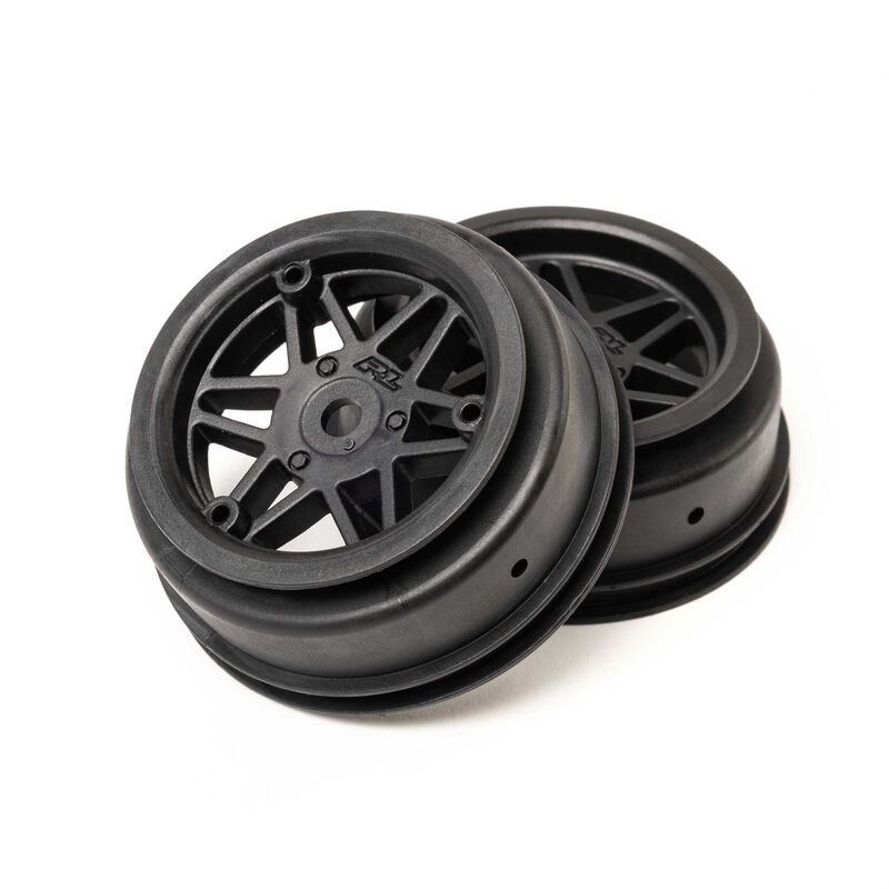 Sherriff Dirt Oval Front Wheel Black 1.7/2.2 (2): Losi Sprint by Proline