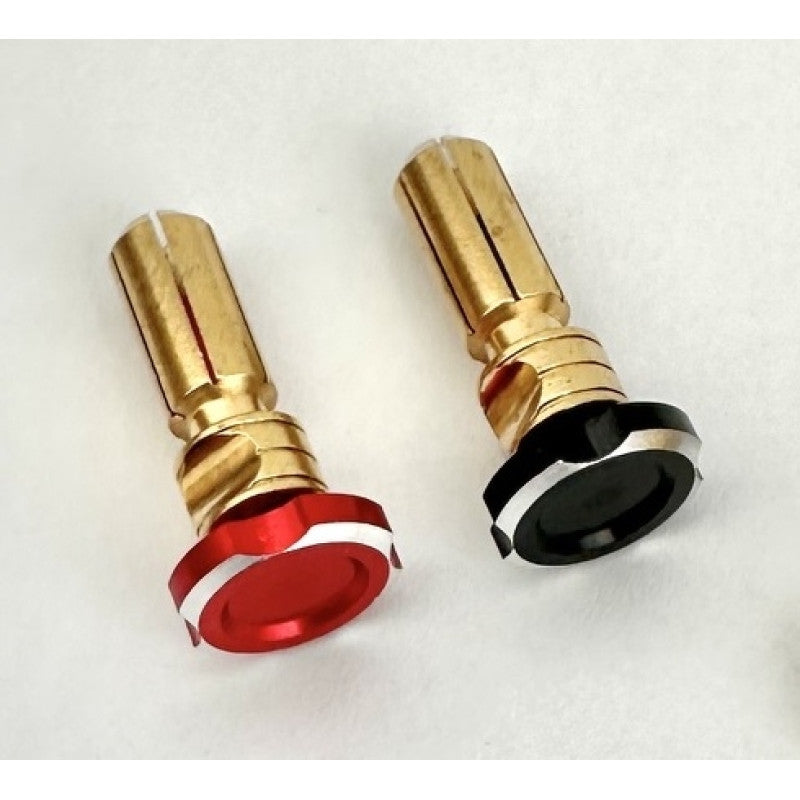 5mm Adjustable Heatsink Bullet Plug Black/Red Pair 2pcs (1 Pair) by RCPPRO