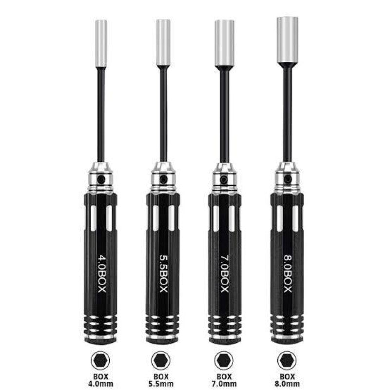 Nut Driver Set 4mm, 5.5mm, 7mm and 8mm Black by RC Pro