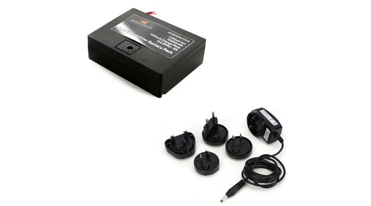 2000 mAh Li-Ion TX Batt w/AC Adaptor Combo (SPM9551 & SPMA9602) Suit G2 DX6, DX7