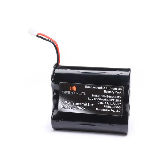 3.7V 6600mAh 1S TX Battery, NX10 iX12 NX8 NX6 XH-1S Plug by Spektrum (Replaces