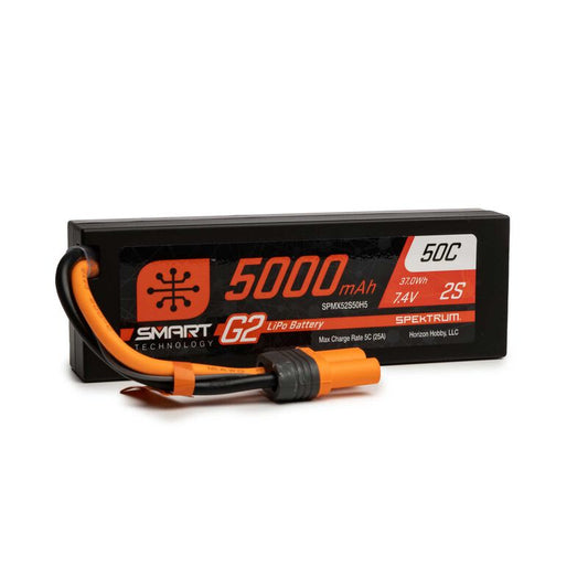 5000mAh 7.4v 2S 50C Smart G2 Hardcase LiPo Battery: IC5 Fits Promoto MX