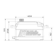 Savox Low Profile HV Metal Gear Servo 22Kg, 0.075sec @8.4v 49g 40.8x20.2x27.35mm