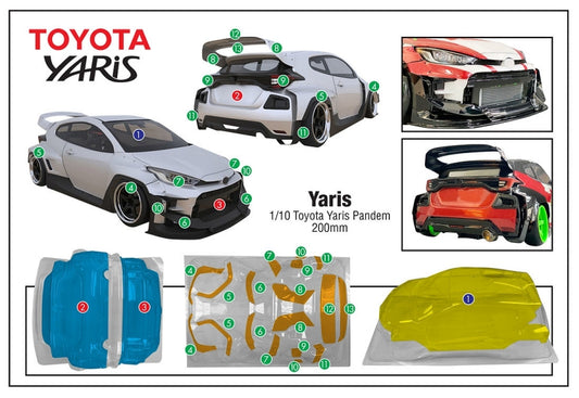 Yaris 1/10 Toyota Yaris Pandem, 200mm by Team C