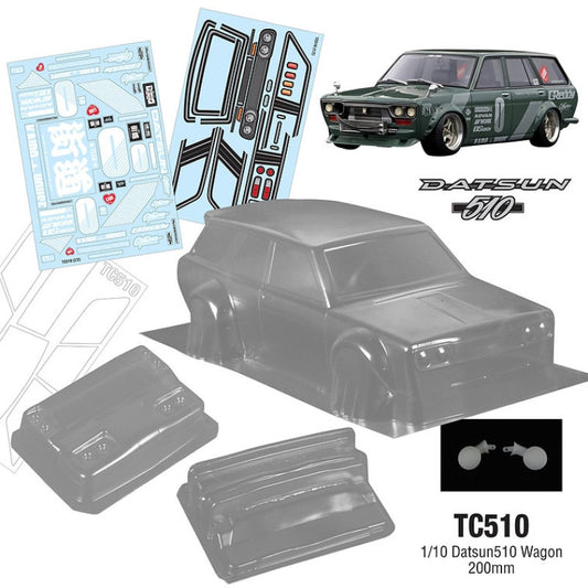 1/10 Datsun510 Wagon, 200mm, WB 258mm W/Light Buckets and Mirrors GReady Decal