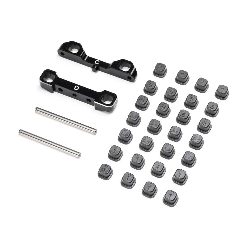 Adjustable Pivot Set C & D, Black: 22S Sprint by TLR