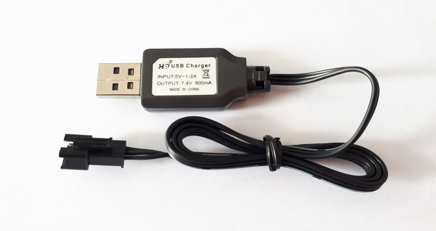 USB Li-Ion Charger for Titans Stunt Car input 5V-1~2A, output 7.4V 800mAh Molex