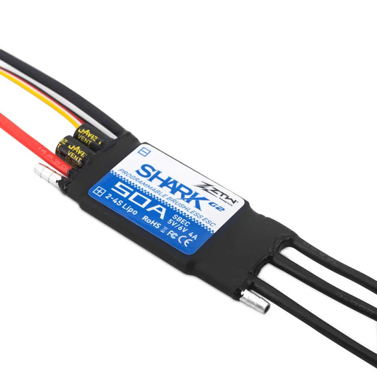 Shark 60A G2 Brushless Marine Boat ESC, 2-6s Lipo, Adjustable 8A SBEC 70x41x12mm