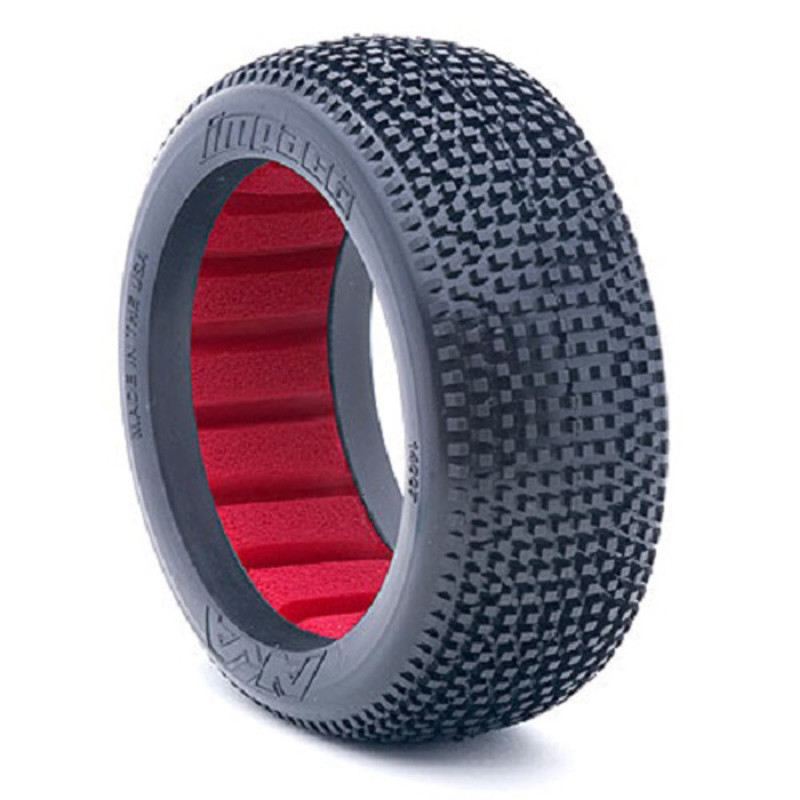 1:8 BUGGY IMPACT SUPER SOFT WITH RED INSERTS (ONE PAIR) By AKA