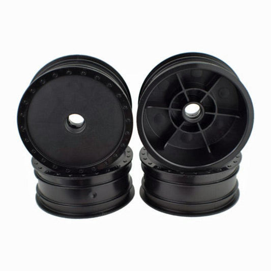 DE Racing Borrego Wheels for Associated B4 / Bearing / Front / BLACK / 4Pcs 2.2i