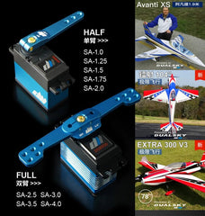 SA-2.0 Blue, 25T, CNC Alloy 2 Inch (50.8mm) half/single servo arm/horn by Dual