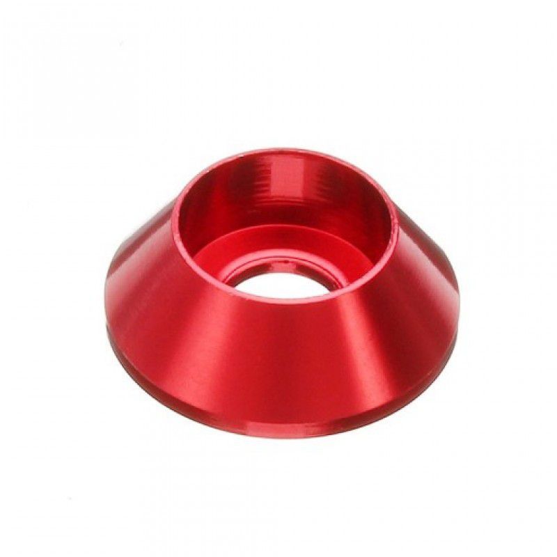 ALUM. CAP WASHER 3MM RED, 15pcs