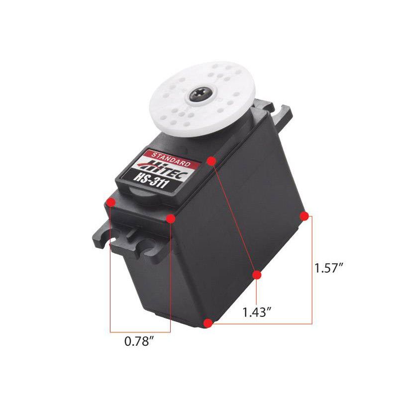 HS-311 Economy Servo, 43g, 4.8V 3.0kg/0.19 sec, 6.0V 3.7kg/0.15 sec,