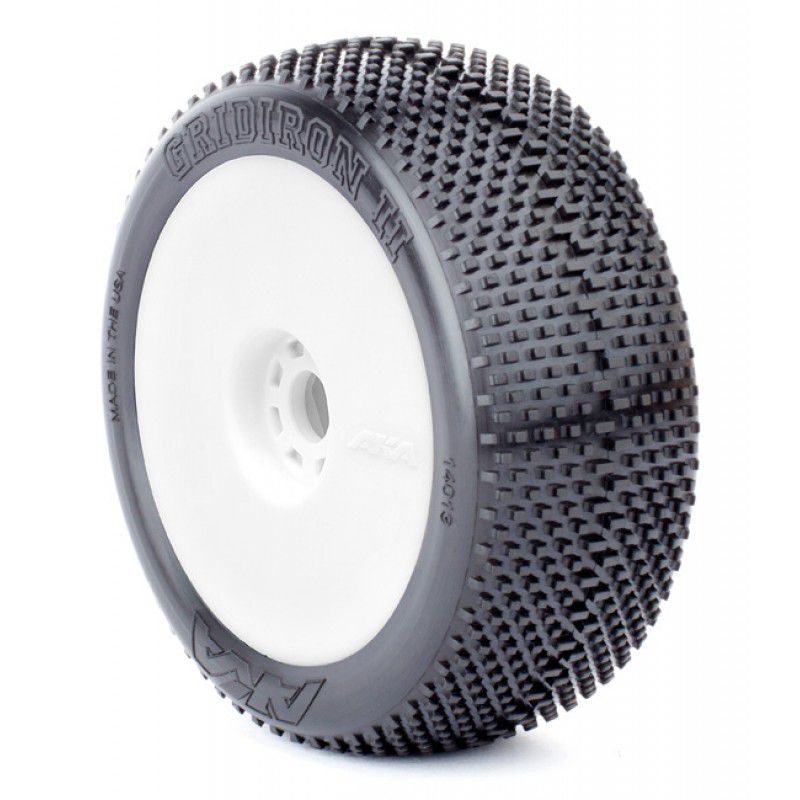 1:8 BUGGY GRIDIRON II (SUPER SOFT - LONG WEAR) EVO WHEEL PRE MOUNTED WHITE by