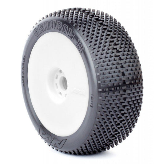 1:8 BUGGY GRIDIRON II (SUPER SOFT - LONG WEAR) EVO WHEEL PRE MOUNTED WHITE by